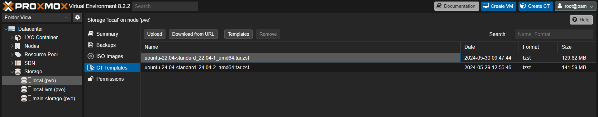 Proxmox Container Template
