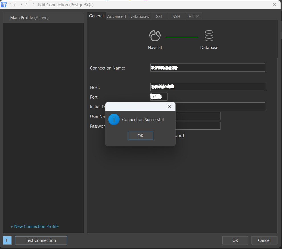 PostgreSQL remote connection test
